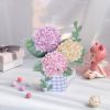 1pc Pop Up Greeting Card For Mother's Day; 3D Hydrangea Flower Paper Carving Ornament; Creative Birthday Wishing Handmade Gift; Thanksgiving Wishing C