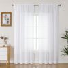 White Sheer Curtain 2 Piece Set, Lightweight Window Panels for Soft Light Filtering Privacy, Easy Care