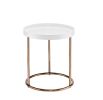 21.75" White Edie Mid-Century Lipped Edge Side Table w/ Copper Legs