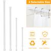 Tension Curtain Rod Spring Load Adjustable Curtain Pole Heavy-Duty Steel 4 Sizes for Bathroom Wardrobe Kitchen Balcony 200cm
