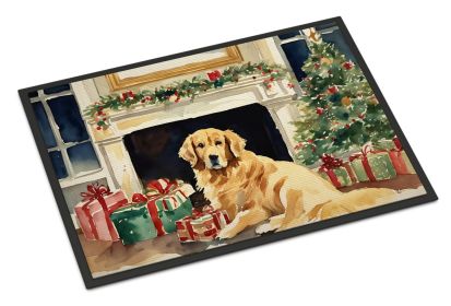 Golden Retriever Cozy Christmas Doormat Front Door Mat Indoor Outdoor Rugs for Entryway, Non Slip Washable Low Pile, 24H X 36W