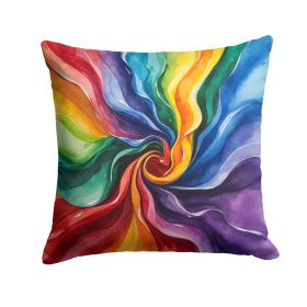 Gay Pride Throw Pillow Machine Washable, Indoor Outdoor Decorative Pillow for Couch, Bed or Patio, 14Hx14W