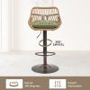 Modern Swivel Bar Stools Set of 2 Adjustable Counter Height Chairs with Footrest for Kitchen, Dining Room (Green)
