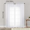 White Sheer Curtain 2 Piece Set, Lightweight Window Panels for Soft Light Filtering Privacy, Easy Care