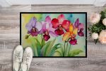 NEW Orchids in Watercolor Doormat Front Door Mat Indoor Outdoor Rugs for Entryway, Non Slip Washable Low Pile, 18H X 27W