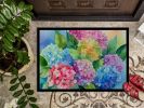 NEW Hydrangeas in Watercolor Doormat Front Door Mat Indoor Outdoor Rugs for Entryway, Non Slip Washable Low Pile, 18H X 27W