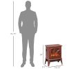 750W/1500W Electric Heater Fire Place, Inserts Electric Wood Fireplace Stove with Realistic Flames & Overheating Protection, Red