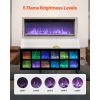 72 inch Electric Fireplace, Three-Sided Glass Wall Mounted Recessed Fire Place with Remote Control, Timer, 1500W, Adjustable Flame Color Brightness