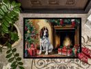 NEW English Springer Spaniel Cozy Christmas Doormat Front Door Mat Indoor Outdoor Rugs for Entryway, Non Slip Washable Low Pile, 18H X 27W