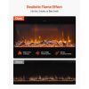 72 inch Electric Fireplace, Three-Sided Glass Wall Mounted Recessed Fire Place with Remote Control, Timer, 1500W, Adjustable Flame Color Brightness
