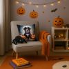 Bernese Mountain Dog Puppy Halloween Throw Pillow Machine Washable, Indoor Outdoor Decorative Pillow for Couch, Bed or Patio, 14Hx14W
