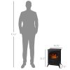 Fireplace Stove, Electric Fireplace Heater with Realistic LED Flames and Logs, 725W/1450W, Black