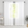 White Sheer Curtain 2 Piece Set, Lightweight Window Panels for Soft Light Filtering Privacy, Easy Care