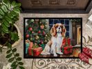 NEW Cavalier Spaniel Cozy Christmas Doormat Front Door Mat Indoor Outdoor Rugs for Entryway, Non Slip Washable Low Pile, 18H X 27W