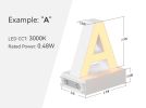 Magnetic LED Light Capital Letter, (C) H3.7" 3000K
