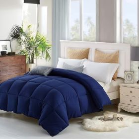 All Season Queen Cooling Comforter - Premium 2100 Series Down Alternative Comforter - Quilted Duvet Insert With Corner Tabs - Luxury Soft Hotel C (Option: Dark Blue Queen 88x88in)