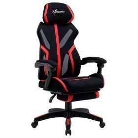 Racing Gaming Chair, Ergonomic Computer Chair with Footrest, Headrest, High Back Recliner Swivel Seat with Adjustable Height, Black Red (Option: Red)