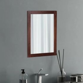 1Pc Wall Mount Mirror 11.8x15.7Inch Wood-Like Frame Rectangle Modern Hanging Mirror for Bathroom Bedroom Living Room (Option: Red)
