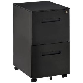 File Cabinet, Vertical Filing Cabinet with Adjustable Partition for A4 Letter Size, Lockable for Office, Black (Option: Black)