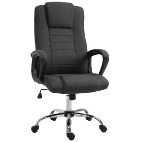High Back Office Chair, Height Adjustable Computer Desk Chair with Swivel Wheels and Tilt Function, Charcoal Grey (Option: Dark Grey)