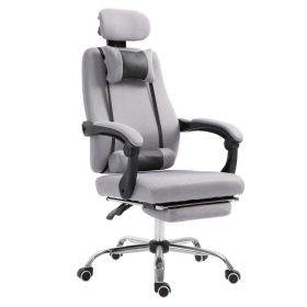 Ergonomic Executive High Back Office Chair with Footrest,Lumbar Support,Grey (Option: Light Grey)