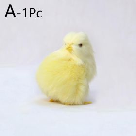 1pc Simulated Little Chick Figurine Lifelike Chicken Figurines Animal Figurine Realistic Chicken Photography Props Easter Supplies Easter Toy (Style: 01)