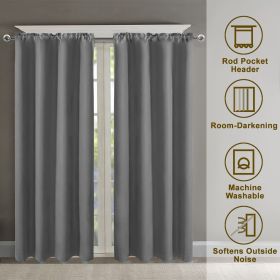 Indoor curtain Rod Pocket, 2 Panels (size: Grey)
