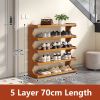 5/6-layer practical storage rack, shoe rack, space-saving design, multi-layer independent storage rack, wood grain finish, easy to assemble