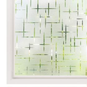 17.7"x78.8"No Glue Self Static Removable Frosted Glass Privacy Window Film (Style: star)