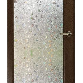 17.7"x78.8"No Glue Self Static Removable Frosted Glass Privacy Window Film (Style: Colorful Stones)