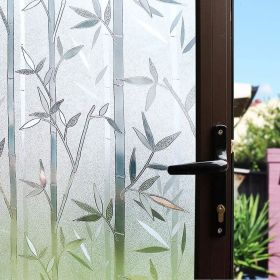 No Glue Self Static Removable Frosted Glass Privacy Window Film, Bamboo (size: 17.7"x78.8")