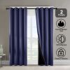 Grommets Thermal Insulated with Coated Lining 52 in. W x 63 in. L Indoor Blackout Curtains (Set of 2)
