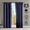 Polyester Rod Pocket Thermal Insulated Coated Lining 52 in. W x 84 in. L Indoor Blackout Curtains (Set of 2)