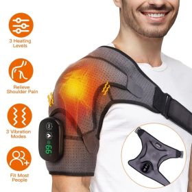 45-75 Heated Shoulder Massager  Pain Relief Shoulder Massager With 3 Heating Levels 3 Vibration Modes USB Rechargeable Auto-Off Universal Fit Gif (Option: Grey)
