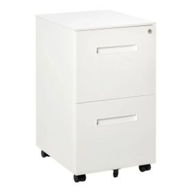 File Cabinet, Vertical Filing Cabinet with Adjustable Partition for A4 Letter Size, Lockable for Office, White (Option: White)