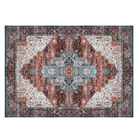 Vintage Area Rug Modern Non Slip Carpet Boho Low Pile Soft Rug Waterproof Machine Washable Rug for Living Room Bedroom Kitchen Dining Room Under (Option: Type 3-8_10ft)
